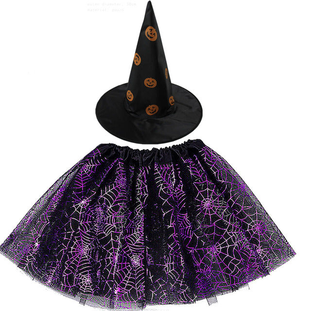 Spider Web Tutu Cobweb Skirt Witch Wizard Hat Tulle Outfits