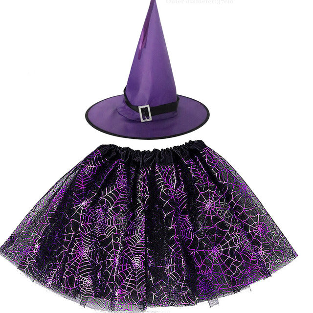 Spider Web Tutu Cobweb Skirt Witch Wizard Hat Tulle Outfits