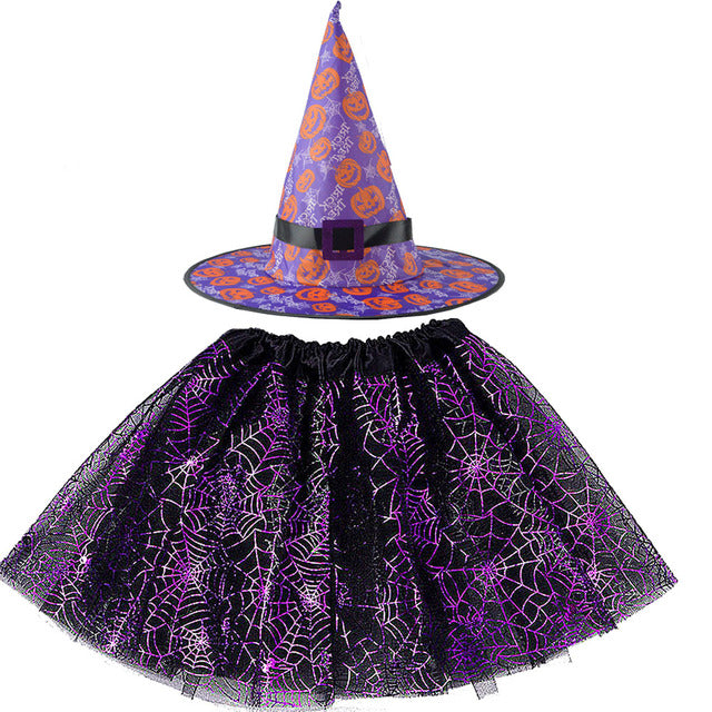 Spider Web Tutu Cobweb Skirt Witch Wizard Hat Tulle Outfits