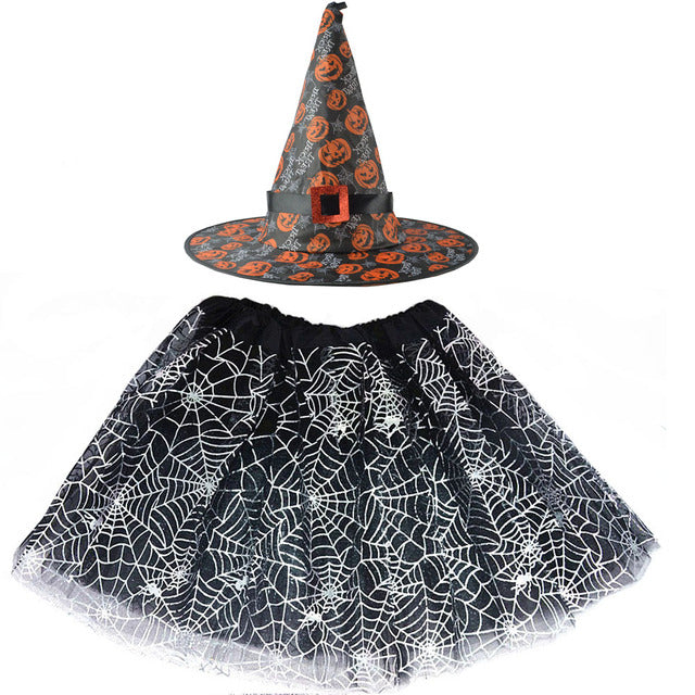 Spider Web Tutu Cobweb Skirt Witch Wizard Hat Tulle Outfits