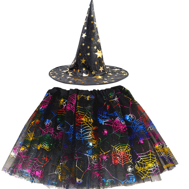 Spider Web Tutu Cobweb Skirt Witch Wizard Hat Tulle Outfits