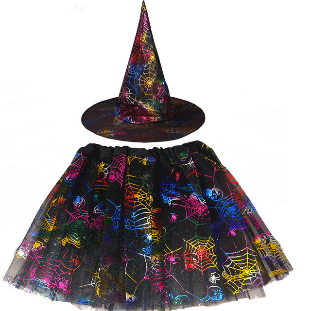 Spider Web Tutu Cobweb Skirt Witch Wizard Hat Tulle Outfits