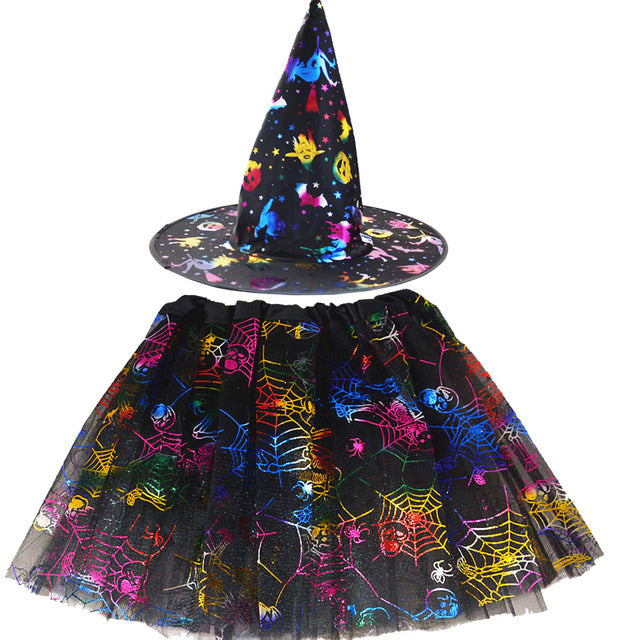 Spider Web Tutu Cobweb Skirt Witch Wizard Hat Tulle Outfits