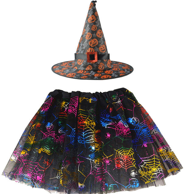Spider Web Tutu Cobweb Skirt Witch Wizard Hat Tulle Outfits