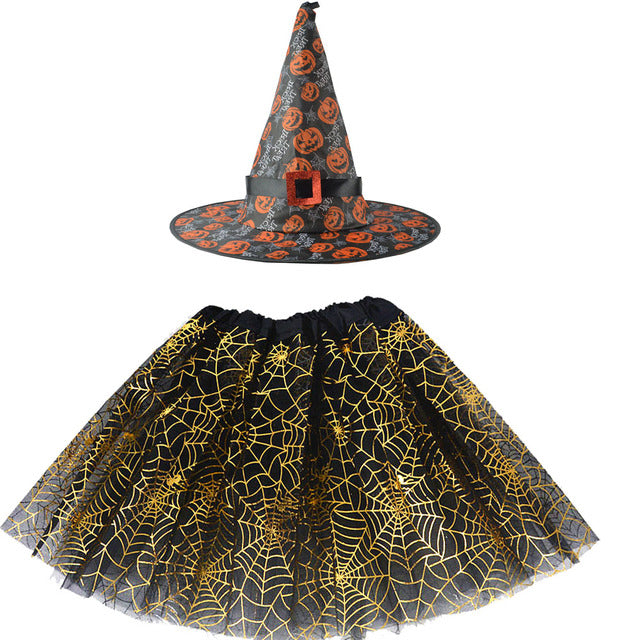 Spider Web Tutu Cobweb Skirt Witch Wizard Hat Tulle Outfits