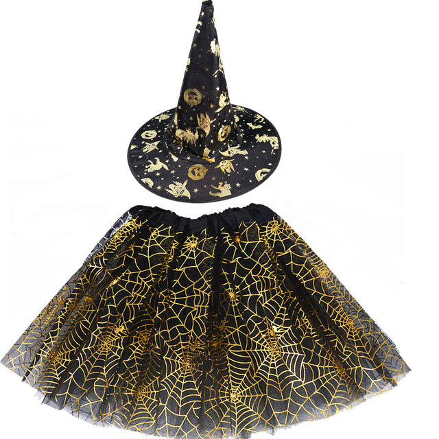 Spider Web Tutu Cobweb Skirt Witch Wizard Hat Tulle Outfits