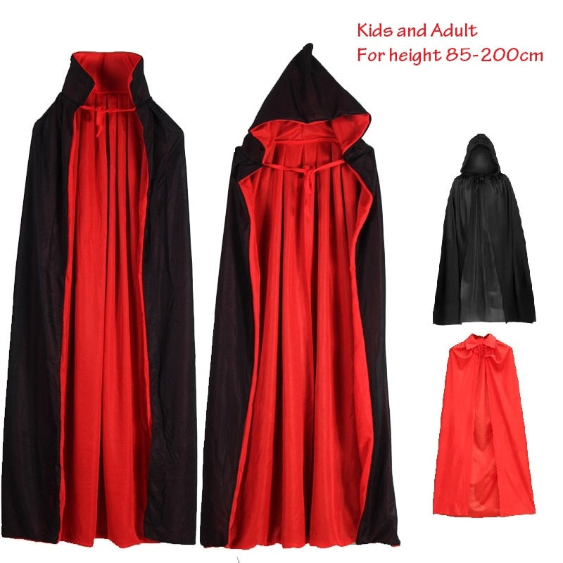 Scary Devil Role Witch Vampire Long Cape