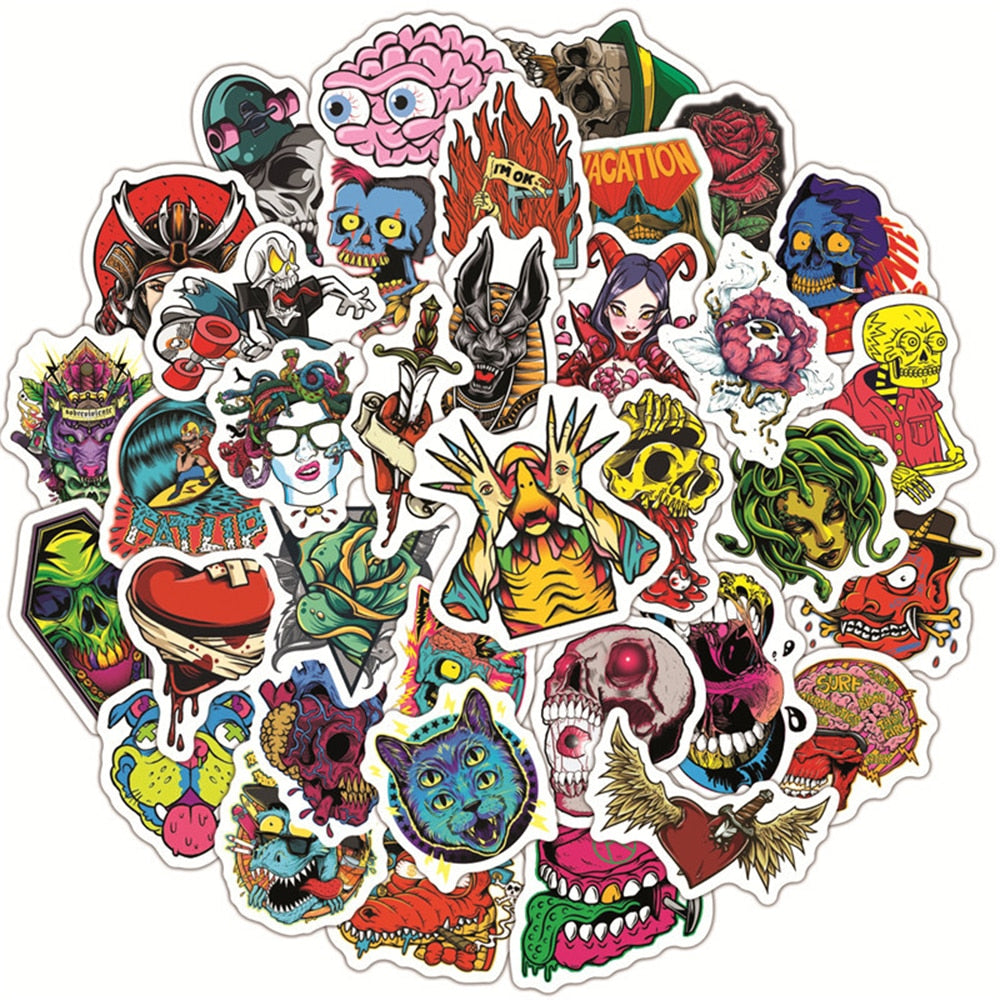Gothic Horror Devil Skull Graffiti Stickers