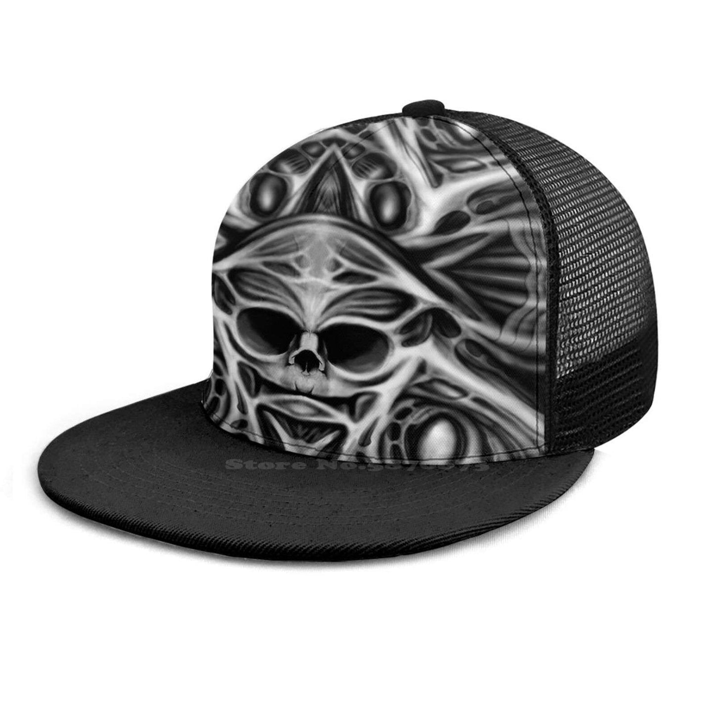 Biomechanical Skull Printed Cap