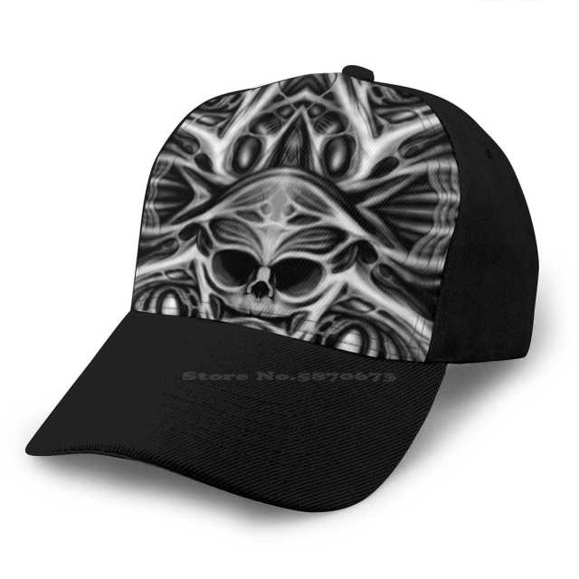 Biomechanical Skull Printed Cap