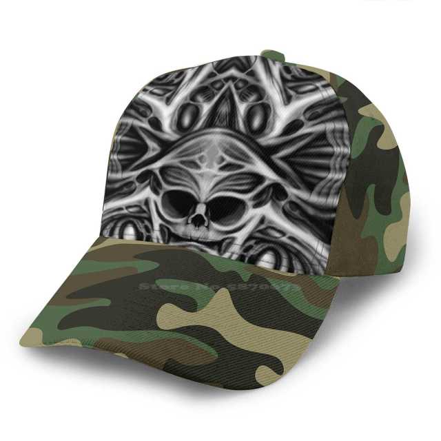Biomechanical Skull Printed Cap
