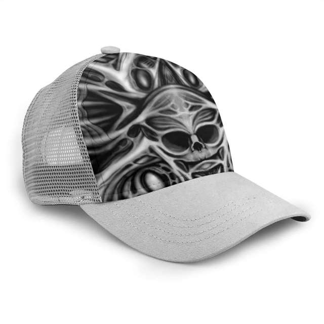 Biomechanical Skull Printed Cap