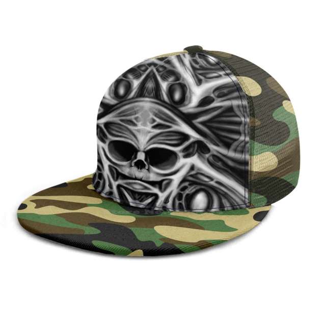 Biomechanical Skull Printed Cap