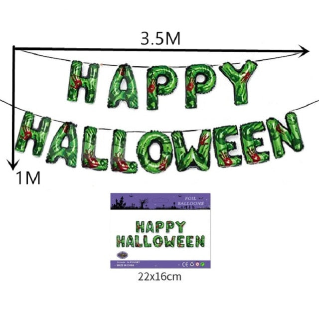 Green Happy Halloween Letter Set Halloween Decoration