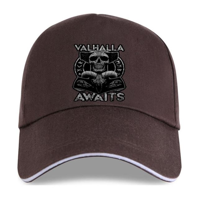 Valhalla Awaits Horror Skull Printed Cap