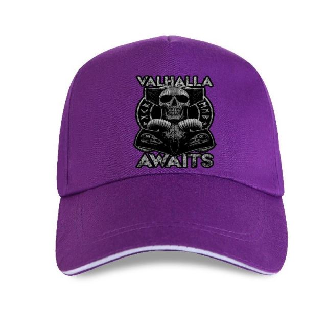 Valhalla Awaits Horror Skull Printed Cap