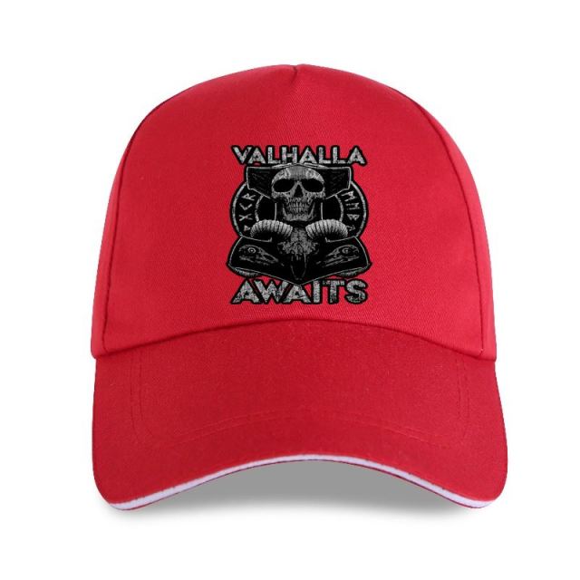 Valhalla Awaits Horror Skull Printed Cap