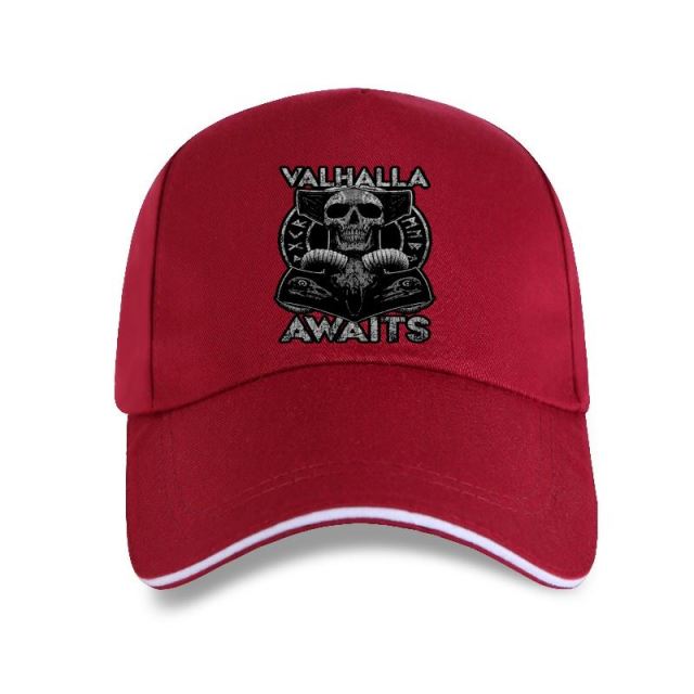 Valhalla Awaits Horror Skull Printed Cap