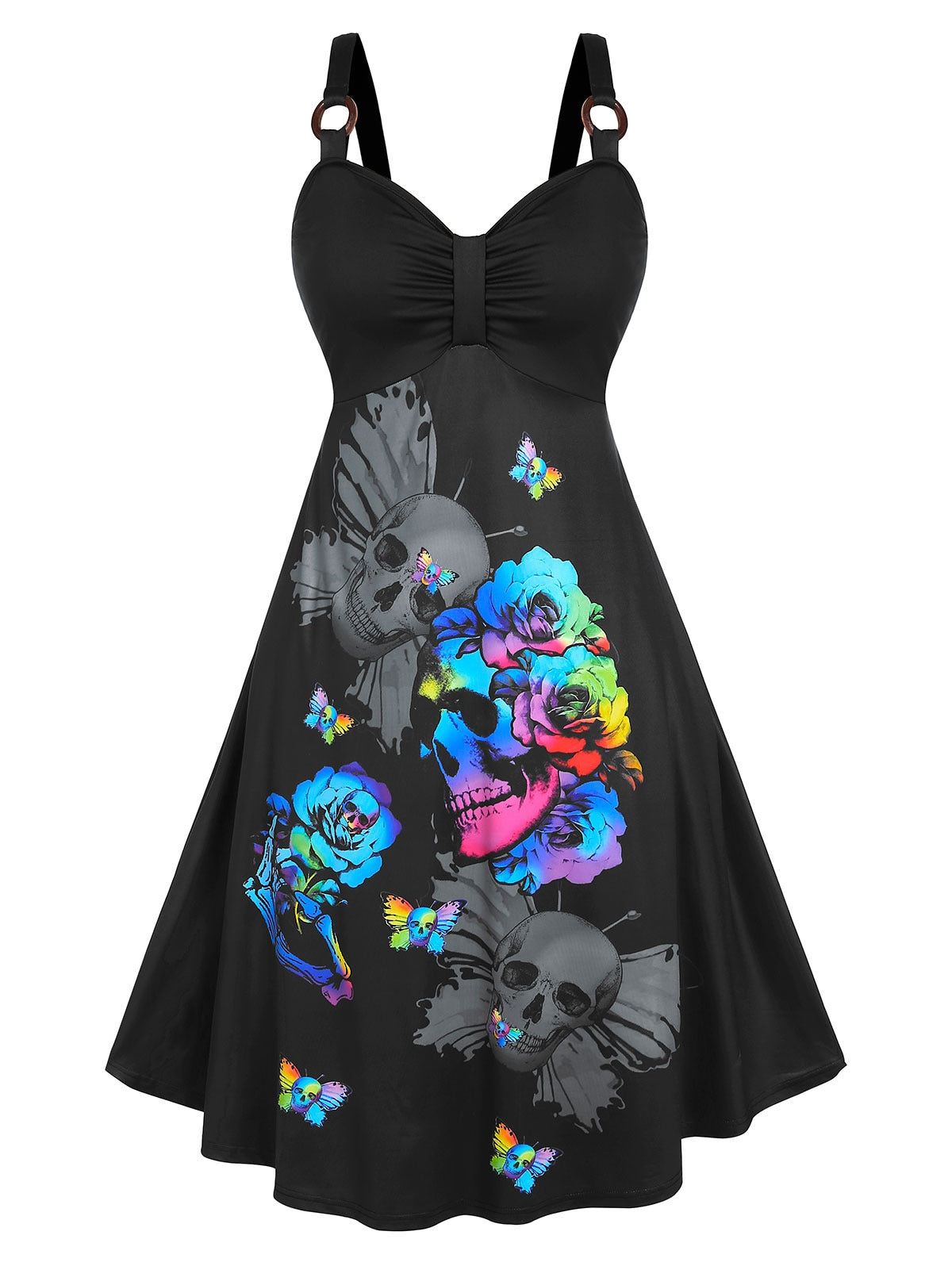 Gothic Casual Black Halloween Dress for adults
