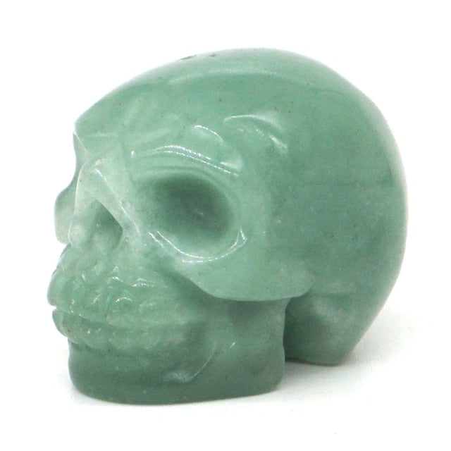 Natural Gemstone Skull Figurine