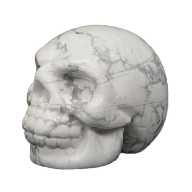 Natural Gemstone Skull Figurine