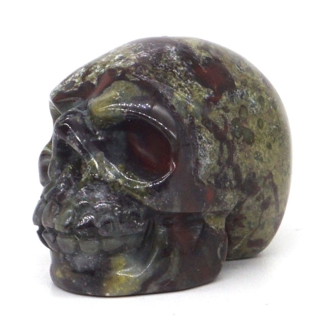 Natural Gemstone Skull Figurine