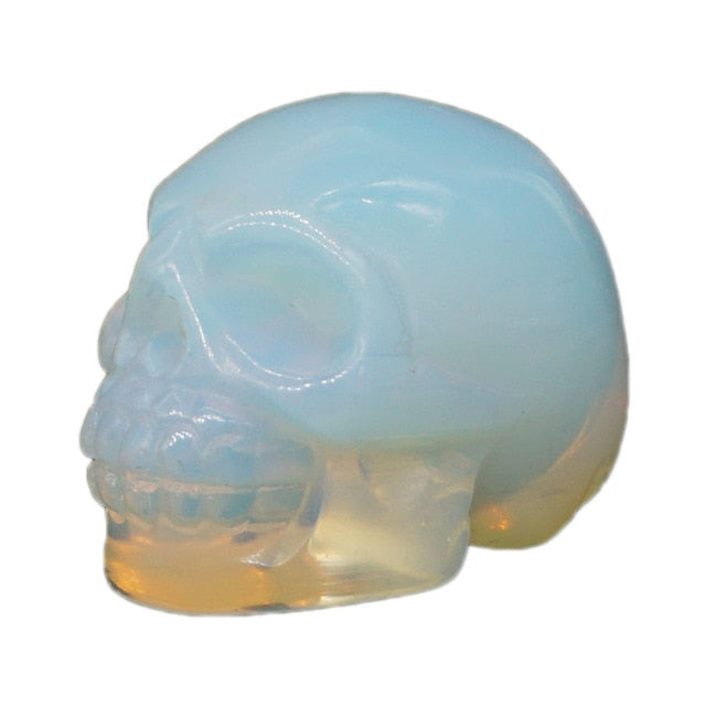 Natural Gemstone Skull Figurine