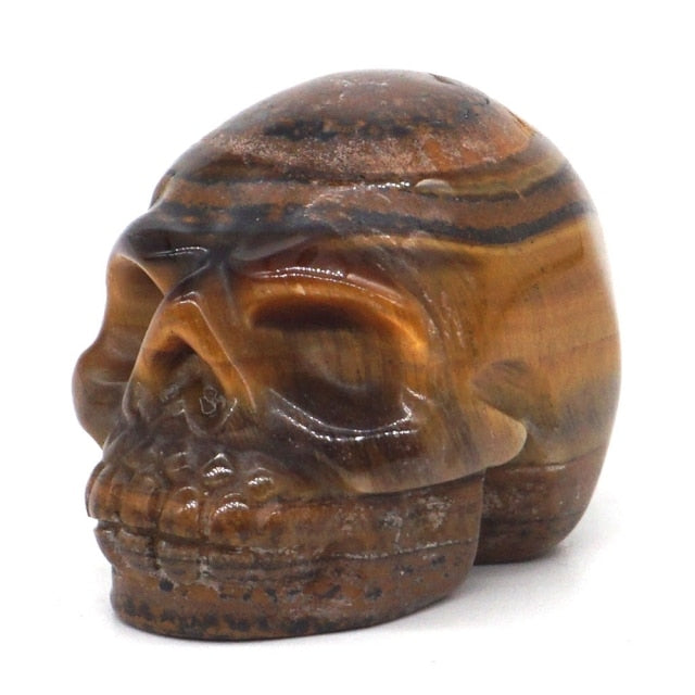 Natural Gemstone Skull Figurine