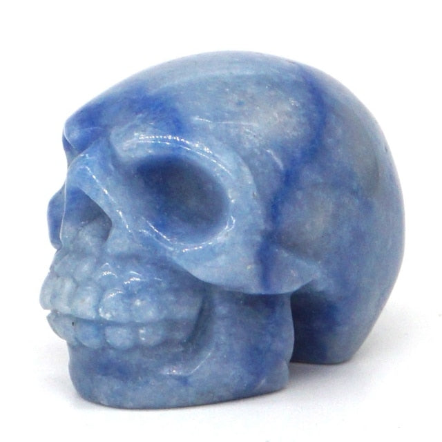Natural Gemstone Skull Figurine