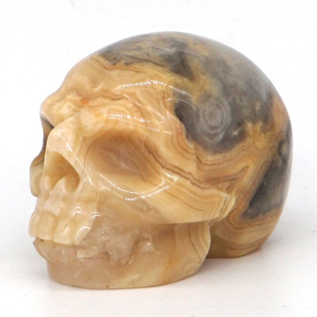 Natural Gemstone Skull Figurine