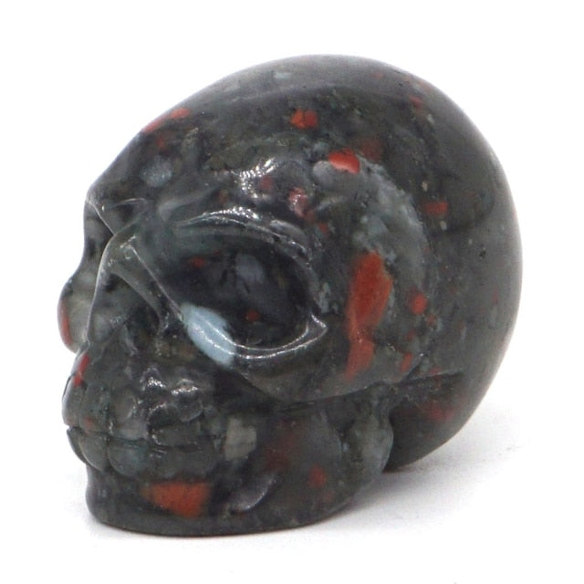 Natural Gemstone Skull Figurine