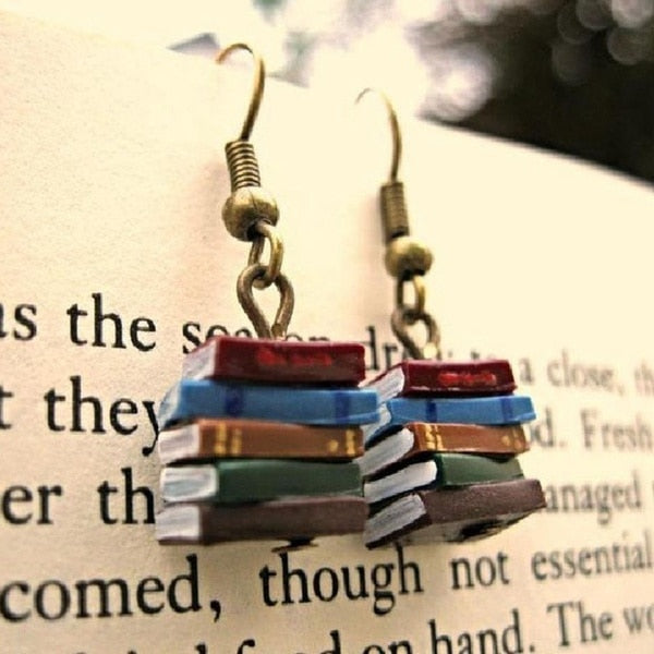 Halloween Retro Creative Small Book Earrings accessory
