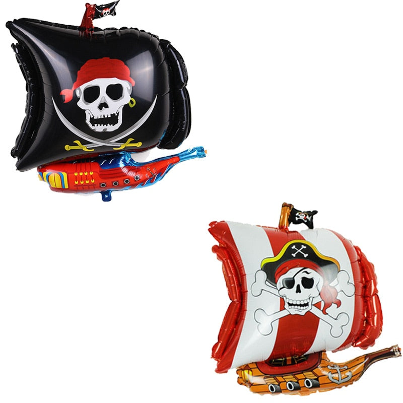 Skull Print pirate ship pattern aluminum balloon