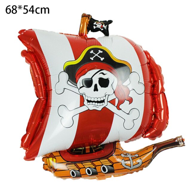 Skull Print pirate ship pattern aluminum balloon
