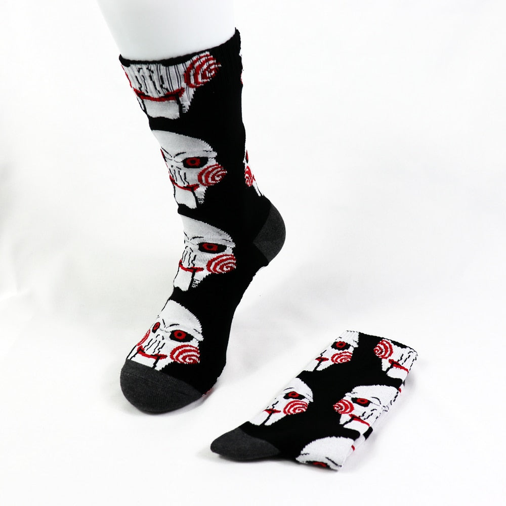 Halloween Billy Saw Creepy Streetwear Socks for adults