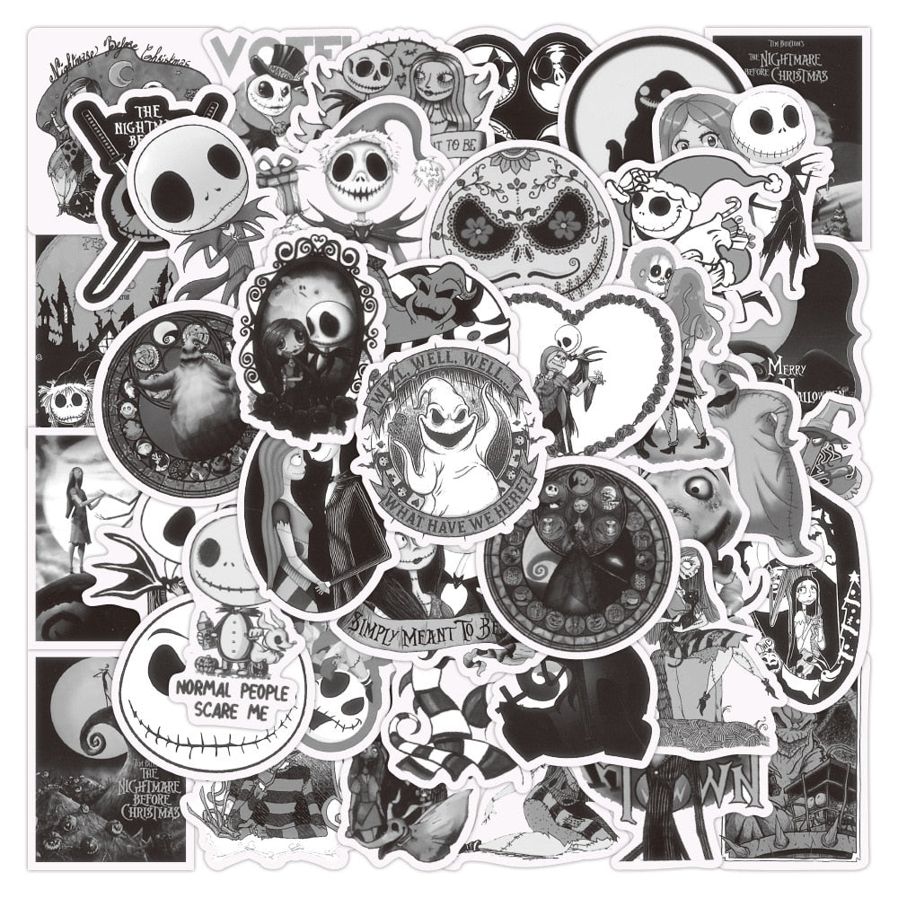 Black and White Decals for Halloween