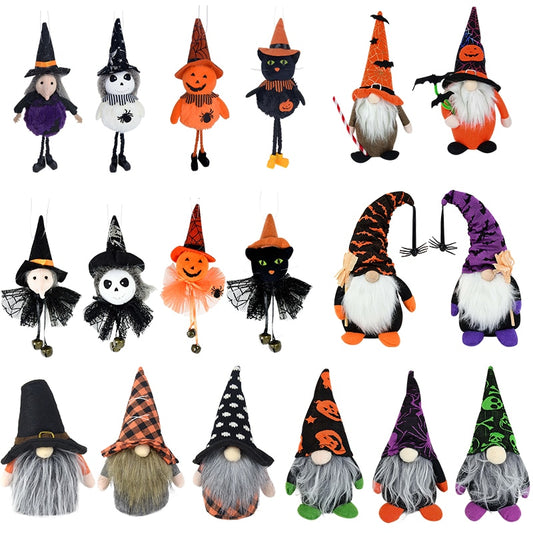 Cute Halloween Pumpkin Witch Ghost Cat Doll Toy