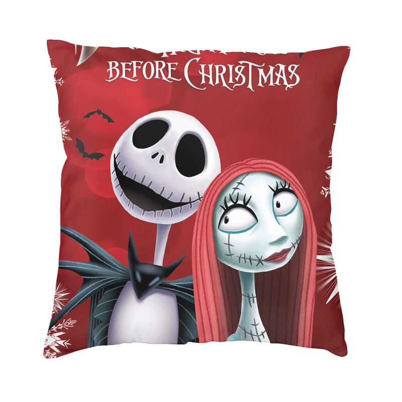Halloween Skull Jack Sally Throw Pillow Covers
