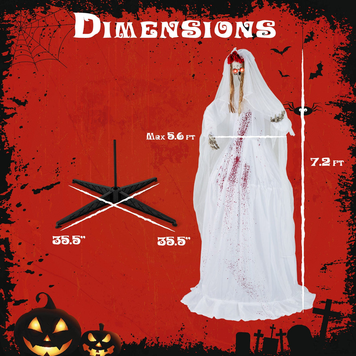 7.2-Foot Animated Haunted Bride Halloween Prop