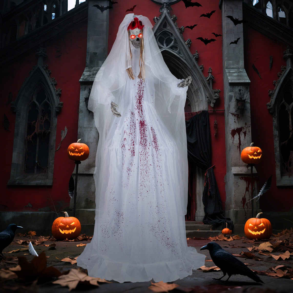 7.2-Foot Animated Haunted Bride Halloween Prop