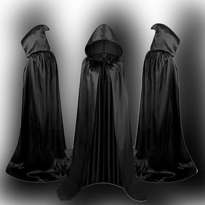 Hooded Satin Halloween Costume Cloak