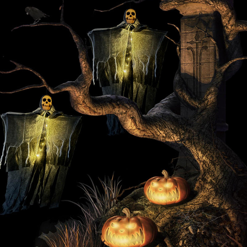 Light-Up Hanging Ghost for Halloween, 85 cm