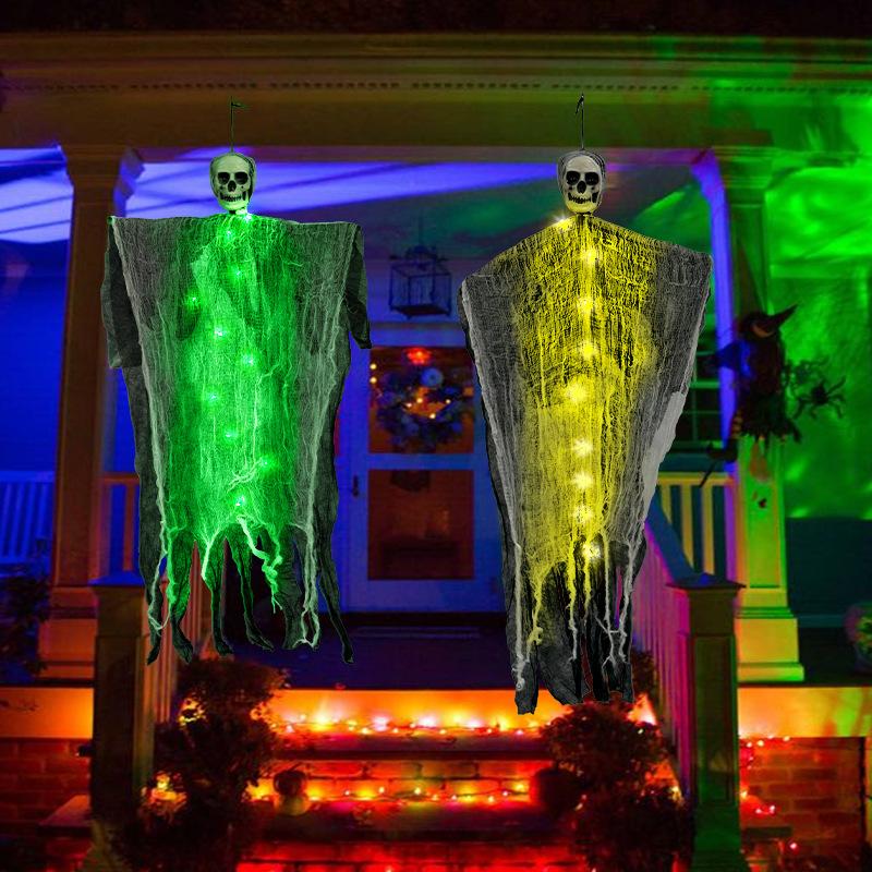 Light-Up Hanging Ghost for Halloween, 85 cm