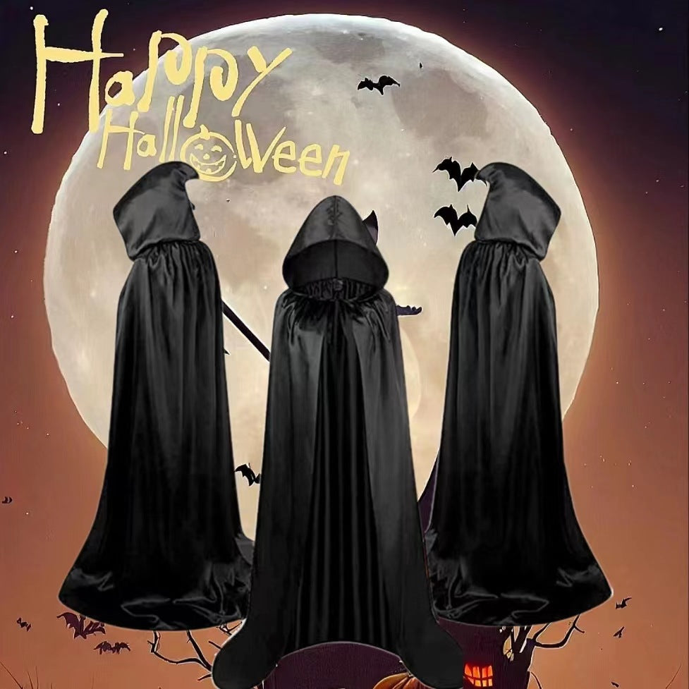 Hooded Satin Halloween Costume Cloak