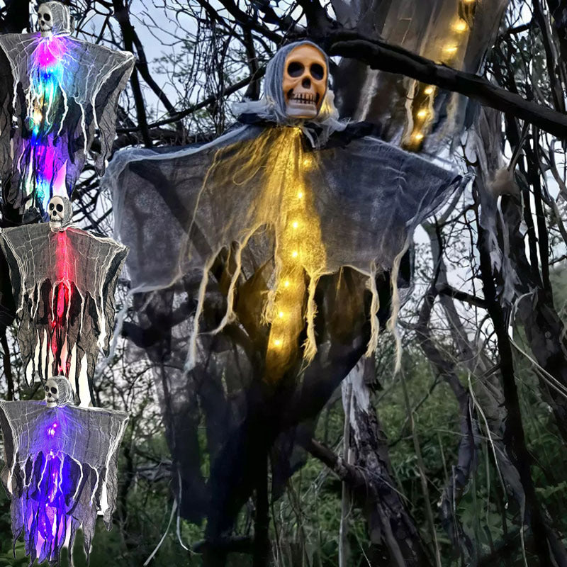 Light-Up Hanging Ghost for Halloween, 85 cm