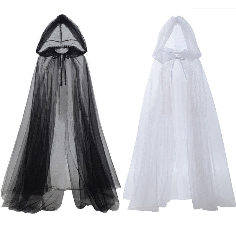 Hooded Mesh Ghost Cloak for Kids & Adults