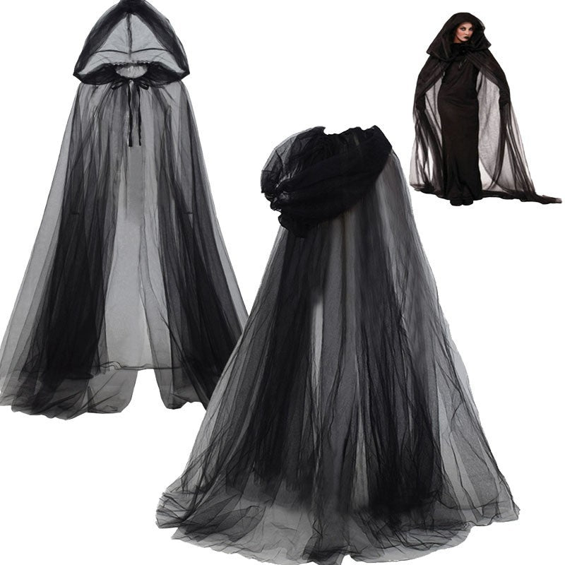 Hooded Mesh Ghost Cloak for Kids & Adults