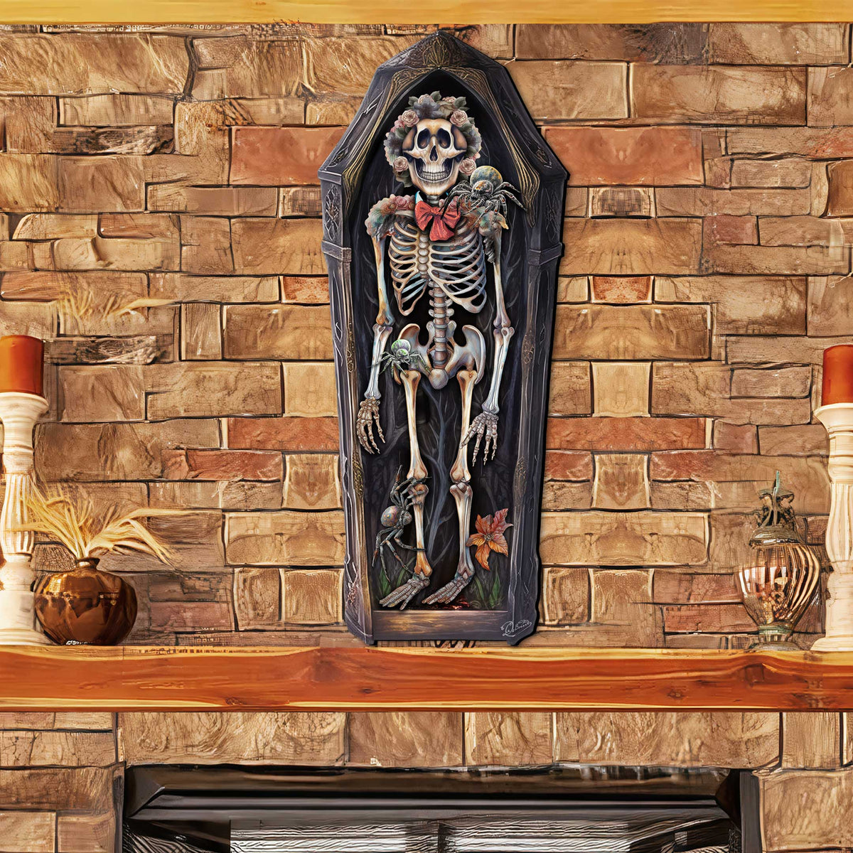 Skeleton Coffin Halloween Door Hanger by G.DeBrekht
