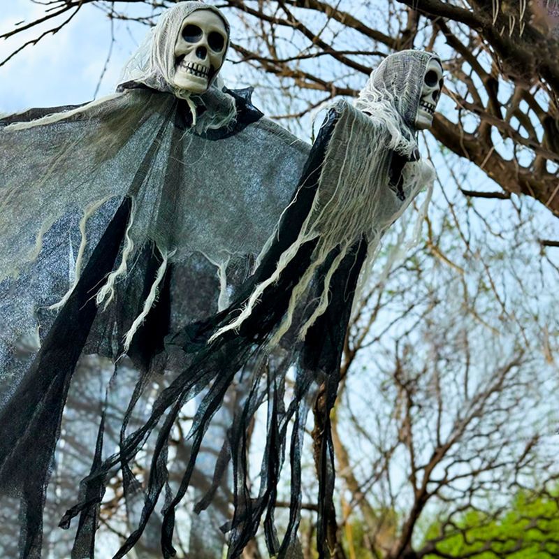 Light-Up Hanging Ghost for Halloween, 85 cm