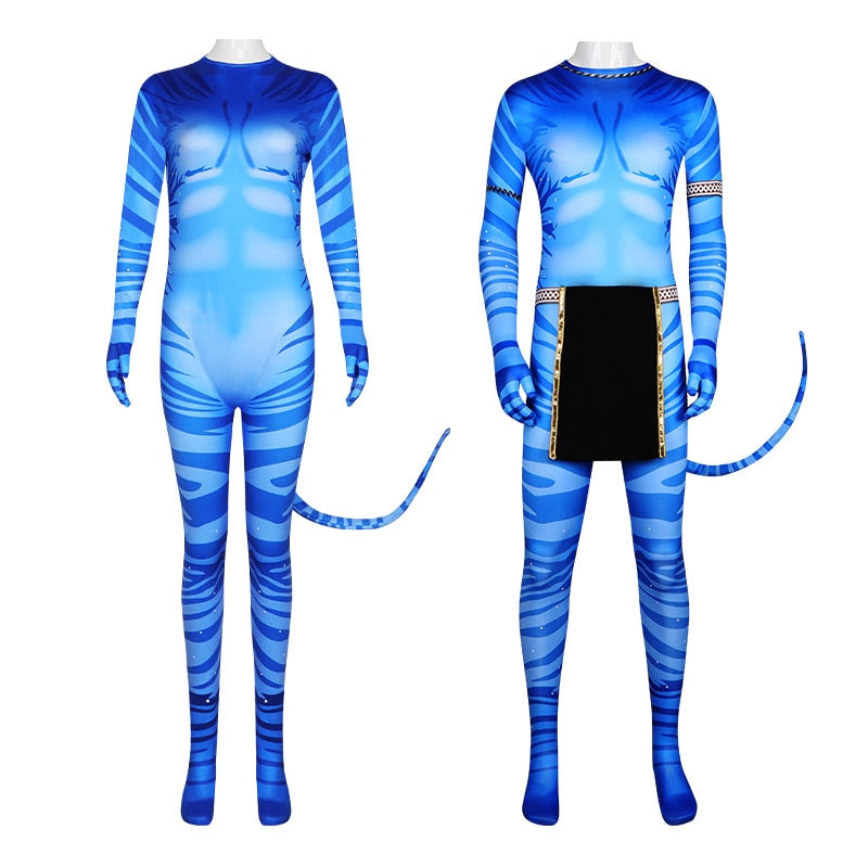 Movie Avatar Halloween Cosplay Costume for Adults and Kids